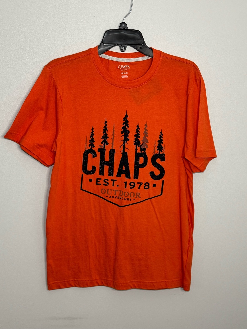 Chaps Orange Short-Sleeve Graphic Tee with Black Print